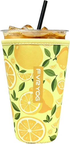 Vista 186 de Reusable Insulated Neoprene Iced Coffee Sleeves for Iced Coffee Cups, Coffee Coolies sleeves for Iced & Hot Drinks