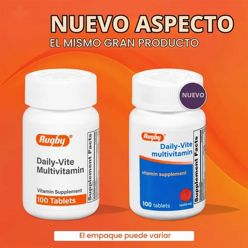 Vista 3 de Rugby Daily-Vite Multivitamin - Suplemento vitamínico diario - 100 tabletas (1 paquete)