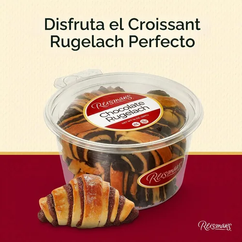 Vista 2 de Chocolate Rugelach Mini croissants sin lácteos, sin nueces, con certificación OU Kosher, pastelería para el desayuno, aperitivo de café y té