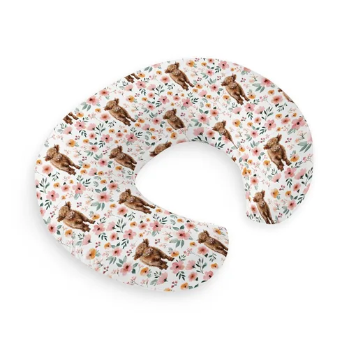 Vista 9 de HawSkgFub Highland Cow - Funda de almohada de lactancia con hojas de eucalipto para bebé, niño, animal de granja occidental de cuerno largo, vaca