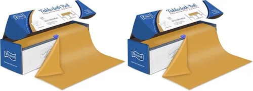 Vista 35 de Mantel desechable de plástico para mesas: 54 pulgadas x 120 pies, cubierta de mesa de plástico con cortador fácil de deslizar, manteles de plástico