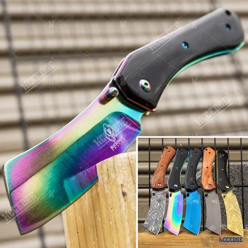 Vista 6 de KCCEDGE BEST CUTLERY SOURCE EDC - Cuchillo de bolsillo para camping, accesorios de navaja de afeitar de borde afilado, cuchillo plegable