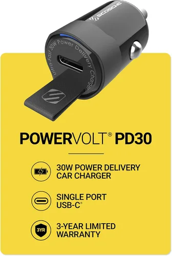 Vista 9 de Scosche PowerVolt Power Delivery 32W Adaptador de cargador de coche USB-C