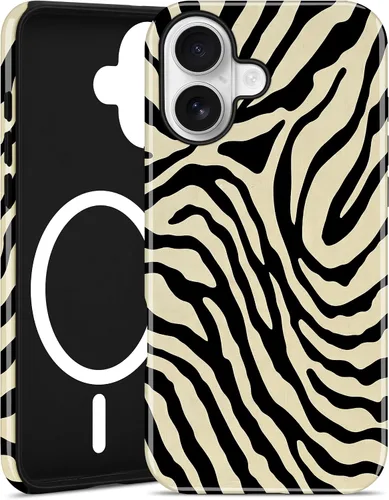 Vista 18 de Jusy Funda magnética Zebra para iPhone XR, color negro