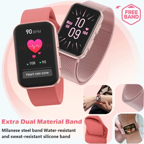 Vista 2 de MorePro Reloj de salud y actividad física con monitor de oxígeno en sangre y monitor de frecuencia cardíaca y presión arterial 24/7, monitor