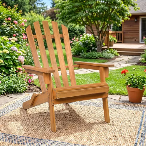 Vista 2 de Tangkula Silla Adirondack plegable de madera de acacia, 400 libras, 1