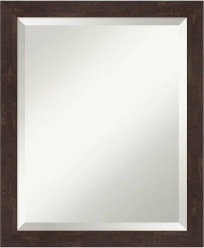 Vista 18 de Amanti Art Espejo de pared marrón de 26 x 22 pulgadas, espejo rectangular de baño de Alejandría marrón rústico para decoración de pared, sala