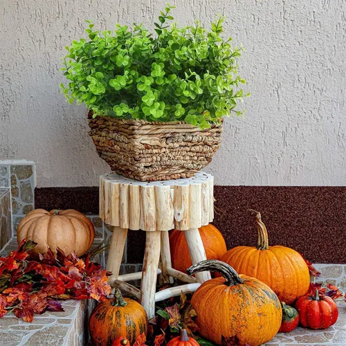 Vista 3 de Flores artificiales para exteriores, 8 paquetes de flores falsas resistentes a los rayos UV, flores sintéticas de plástico para exteriores, plantas