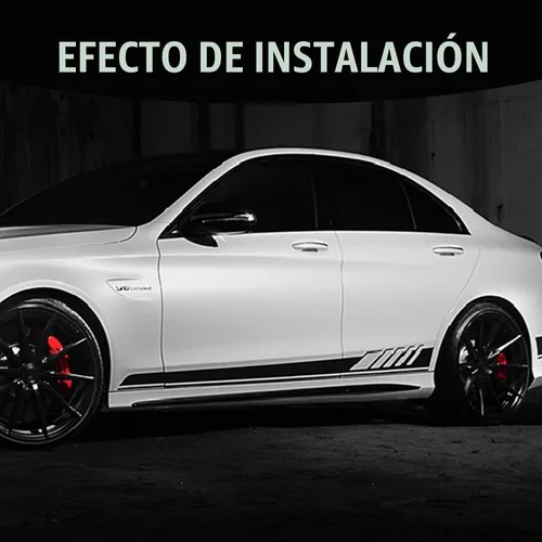 Vista 3 de Tesnaao Pack-2 Calcomanías para carrocería lateral de automóvil, 4.52 x 88.58 pulgadas, impermeables, de PVC, calcomanías decorativas