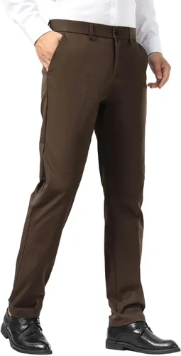 Vista 16 de Plaid&Plain - Pantalones chinos, a los tobillos de corte ajustado, elásticos, color caqui, para hombre