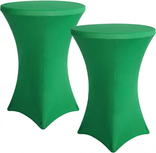 Vista 13 de Fundas para mesa de cóctel, paquete de 2 manteles redondos de 32 x 43 pulgadas, color beige