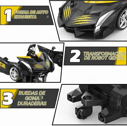 Vista 4 de BLUEJAY - Coches de control remoto transformables para niños de 3 a 12, 2.4 GHz Robot transformador a escala 1:18, deformación con un solo botón