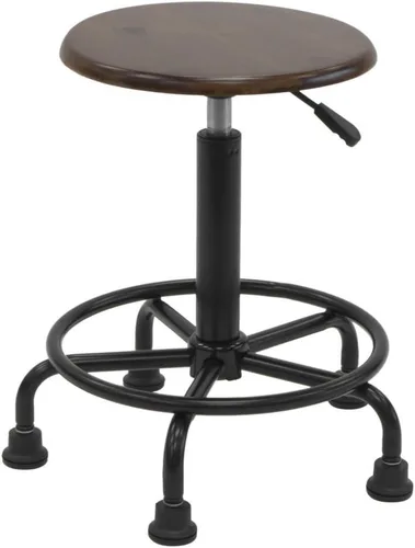 Vista 5 de SD Studio Designs, Altura ajustable de 19.25 a 26 pulgadas de alto, taburete retro con anillo de pie, negro envejecido