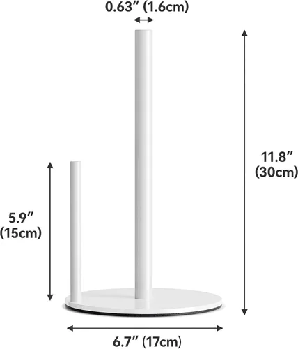 Vista 5 de Portarrollos de papel de cocina para encimera, acero inoxidable, blanco, para cocina, despensa, RV