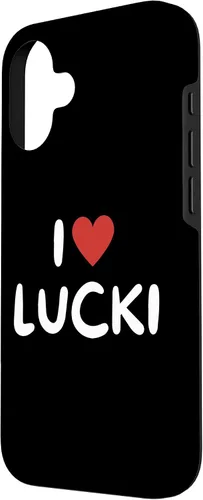 Vista 2 de Funda con corazón rojo para iPhone 16 I Love Lucki