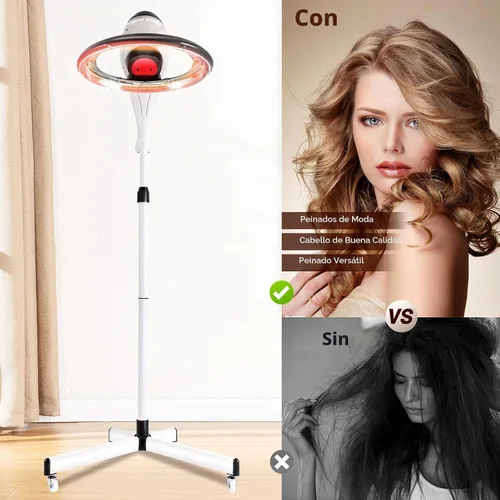 Vista 4 de YIYIBYUS Secador de pelo de pie, procesador profesional giratorio orbitante para teñir el cabello, tratamiento con aceite, secado de cabello, Gris