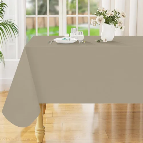 Vista 19 de Smiry Mantel cuadrado de vinilo impermeable de 54x54 pulgadas, protector de manteles de vinilo lavables, funda de mesa resistente a derrames de Beige