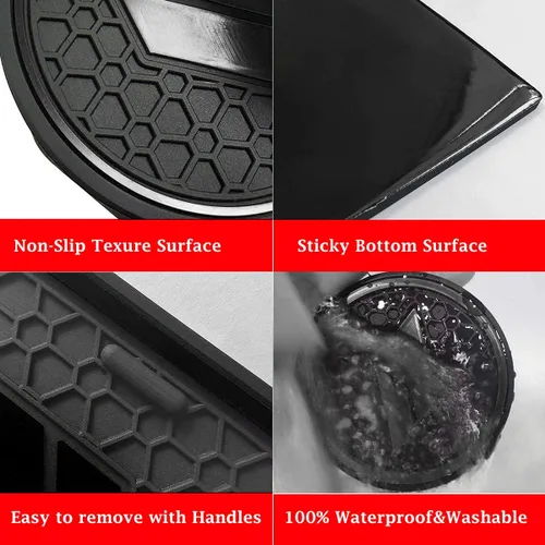 Vista 5 de Auprite Alfombrillas antipolvo para accesorios Dodge Challenger 2015 2016 2017 2018 2019 2020 2021 2022 2023, se adapta a la medida forros para Negro