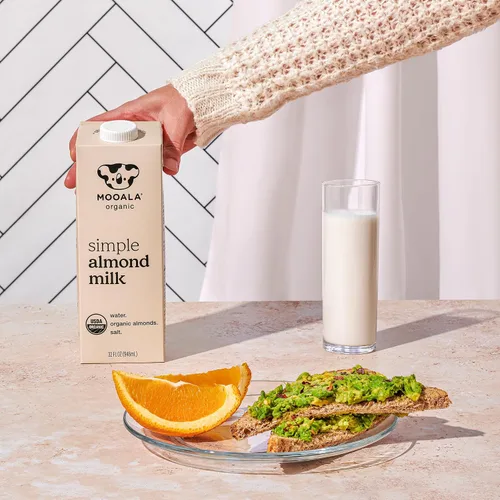 Vista 7 de Mooala Leche de Almendra Simple Orgánica, 32oz - 3 Ingredientes, Estable en Estantería, Sin Gomas, Sin Aceites, Sin Rellenos, Sin Azúcar, No