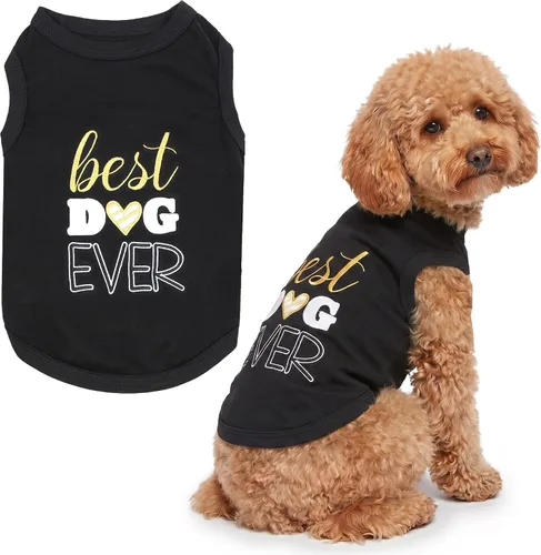 Vista 43 de Parisian Pet Camisa para perro – Camisas 100% algodón para perros pequeños – Chaleco negro sin mangas para cachorros – Ligero y transpirable Mejor