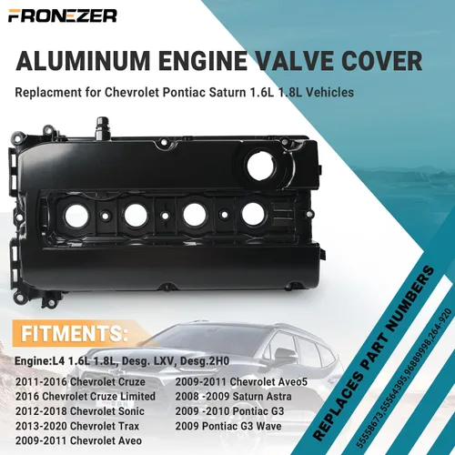 Vista 3 de Kit de cubierta de válvulas de motor de aluminio con junta, pernos, tapa de llenado de aceite Compatible con Chevy Cruze 2011-2016, Sonic 2012-2018