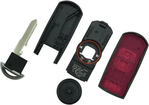 Vista 6 de Funda de repuesto para llavero Mazda sin llave, funda para llavero de automóvil con hoja sin cortar en blanco, Botón 3