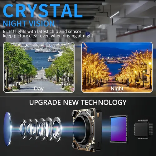 Vista 3 de Cámara de respaldo HD 1080P para automóviles, visión nocturna, gran angular de 170°, impermeable, fácil instalación, imagen clara para camiones
