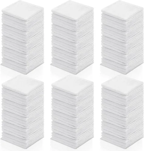 Vista 7 de Oudain 100 paños de limpieza blancos reutilizables a granel, trapos de limpieza de algodón, paños de cocina absorbentes, trapos de cocina pequeños