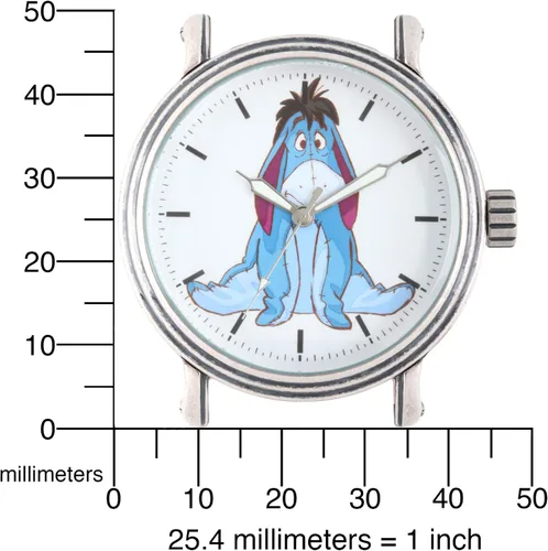 Vista 5 de Disney Winnie the Pooh W002364 Eeyore Reloj analógico de cuarzo negro para hombre, Negro