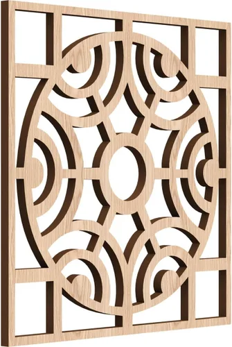 Vista 10 de Walton Paneles de pared decorativos de madera con calado, pequeños, 11 3/8 pulgadas de ancho x 11 3/8 pulgadas de alto x 1/4 pulgadas de alto, nogal