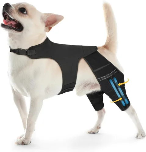 Vista 11 de Rodillera de perro para pierna trasera Acl, soporte de pierna de perro para pierna trasera, soporte de cadera ajustable para reducir el dolor