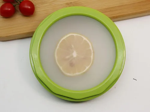 Vista 7 de Almacenamiento de cebolla y protector de aguacate, juego de 4 recipientes de silicona de doble cara para refrigerador, soporte para tomates