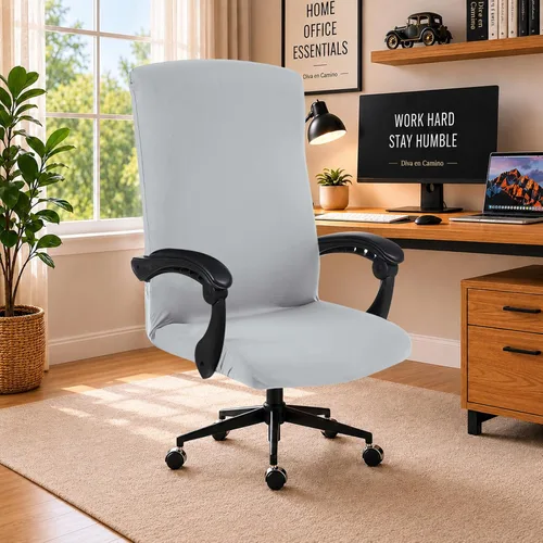 Vista 39 de Fundas elásticas resistentes al agua para sillas de computadora - Protectores lavables para respaldo giratorio y asiento para mascotas - Negro