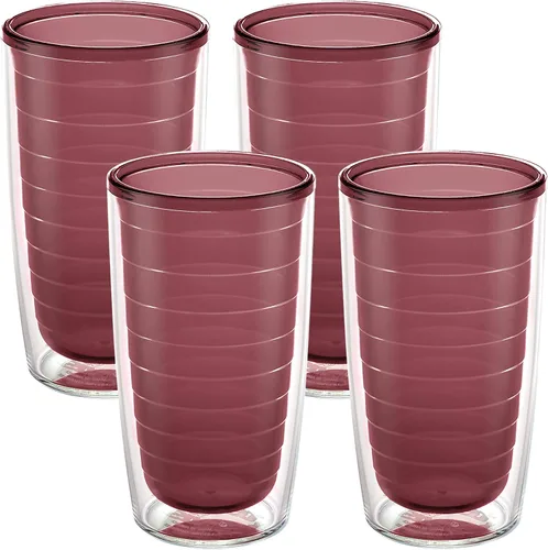 Vista 23 de Tervis Vaso aislado de mesa transparente y colorido fabricado en Estados Unidos con doble pared, taza de viaje que mantiene las bebidas frías