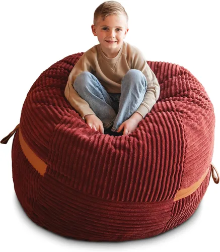 Vista 81 de Big Joe Fuf Silla Puf de Espuma de 5 Pies de Tamaño Extra Grande con Funda Extraíble para Niños, Adolescentes, Adultos, Onyx Lenox, Poliéster Tejido