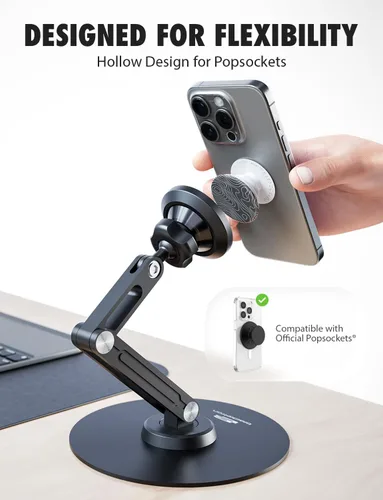 Vista 2 de Bracketron MagAlign PRO Soporte magnético para iPad, MagSafe, giratorio de 360° Soporte magnético para tablet con diseño de succión, base