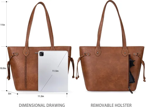 Vista 4 de Montana West Large Tote Bags for Women Concealed Carry Purses Top-Handle Shoulder Bags,MWC-G097