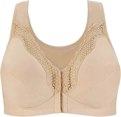 Vista 2 de Exquisite Form Sujetador de algodón totalmente inalámbrico para mujer 5100531 con cierre frontal y encaje