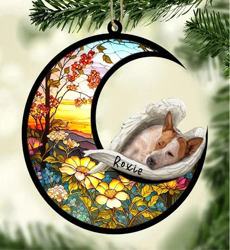 Vista 123 de Atrapasoles conmemorativo personalizado para perros, adorno navideño de Airedale Terrier, recuerdo por pérdida de mascota, regalos conmemorativos
