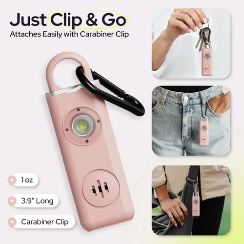 Vista 6 de Alarma de seguridad personal Weten para mujeres - Sirena de pánico de 130 dB de volumen alto en llavero, paquete de 3 unidades - Silbato