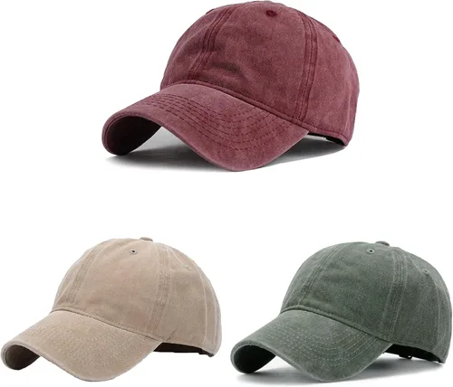 Vista 22 de HH HOFNEN Gorra de béisbol de algodón de sarga lavada y desgastada, vintage, ajustable, para hombre y mujer #1 Verde Ejército