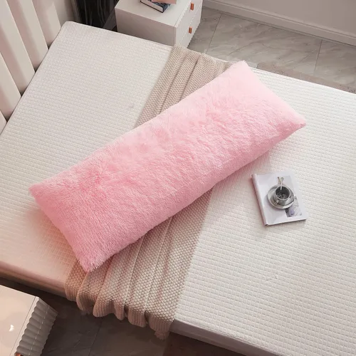 Vista 3 de Funda de Almohada Corporal de Piel Sintética Peluda y Esponjosa 21"x54" Cierre de Botón Fundas de Almohada de Terciopelo Funda de Almohada Corporal