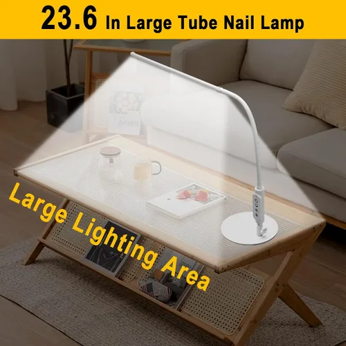 Vista 2 de CGBE Lámpara de escritorio LED: lámpara de uñas ajustable de 360° para escritorio con 3 modos de color y 5 niveles de brillo, lámpara de uñas