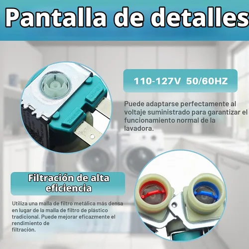 Vista 5 de Válvula de entrada de agua para lavadora apta para samsung kenmore