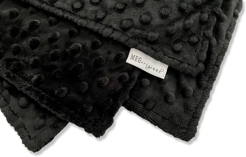 Vista 7 de MEG ORIGINAL Minky Dot - Manta para bebé, color negro