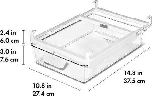 Vista 2 de Cajón de almacenamiento debajo del estante del refrigerador OXO Good Grips de 14 pulgadas - para carnes delicadas, queso, productos y más