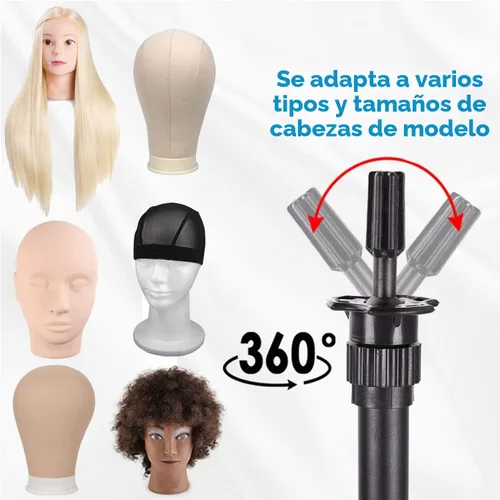 Vista 7 de AliLeader Trípode con soporte para peluca de 50 pulgadas y 3 brazos