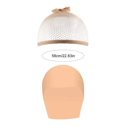 Vista 8 de WXJ13 Paquete de 3 gorras de látex calvas con gorras de peluca de nailon, accesorio de disfraz para adultos para fiesta de Halloween, Color Piel