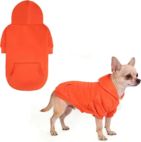 Vista 33 de KOOLTAIL Sudadera básica con capucha para perro, suave y cálida, con agujero para correa y con bolsillo, abrigo de invierno para perros, ropa