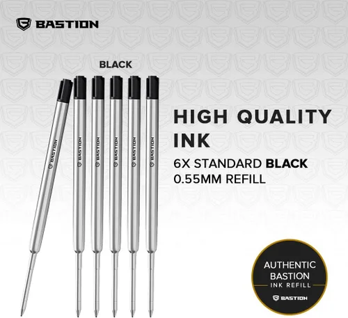 Vista 8 de BASTION Bolt Pen Fibra de carbono y acero inoxidable Cartucho de tinta extra negra de punta fina (0.020 in) para mujeres y hombres, bolígrafo